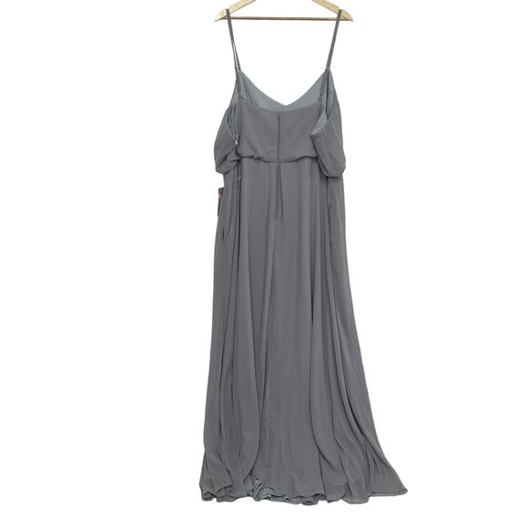 NWT Birdy Grey Gwennie Formal Bridesmaid Dress in Chiffon Silver Curve 3X - Picture 3 of 11